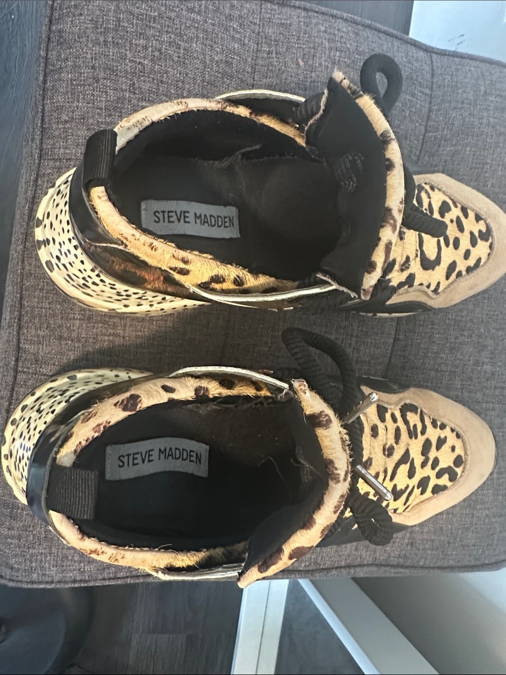 Steve Madden women’s Leopard Print Sneakers - Black & Tan - Picture 6 of 6
